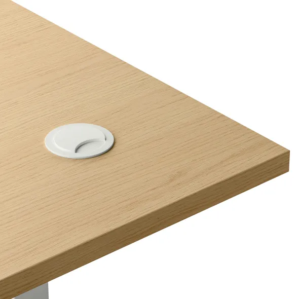 Bureau droit Ergo Up - l. 180 x pr. 80 cm - avec 2 obturateurs - réglage en hauteur électrique