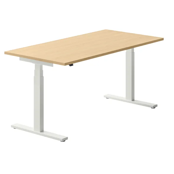 Bureau droit Ergo Up - l. 160 x pr. 80 cm - sans obturateur - réglage en hauteur électrique