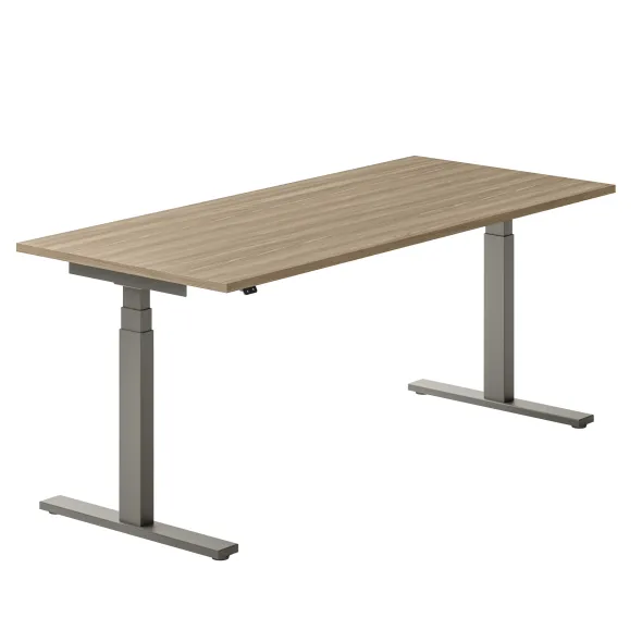 Bureau droit Ergo Up - l. 180 x pr. 80 cm - sans obturateur - réglage en hauteur électrique