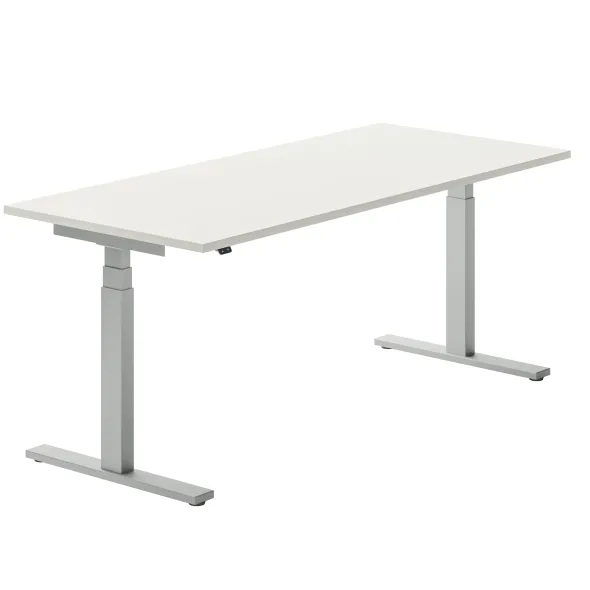 Bureau droit Ergo Up - l. 180 x pr. 80 cm - sans obturateur - réglage en hauteur électrique