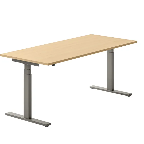 Bureau droit Ergo Up - l. 180 x pr. 80 cm - sans obturateur - réglage en hauteur électrique