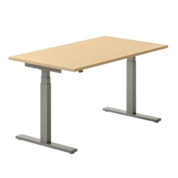 Bureau droit Ergo Up - l. 140 x pr. 80 cm - sans obturateur - réglage en hauteur électrique