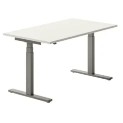 Bureau droit Ergo Up - l. 140 x pr. 80 cm - sans obturateur - réglage en hauteur électrique