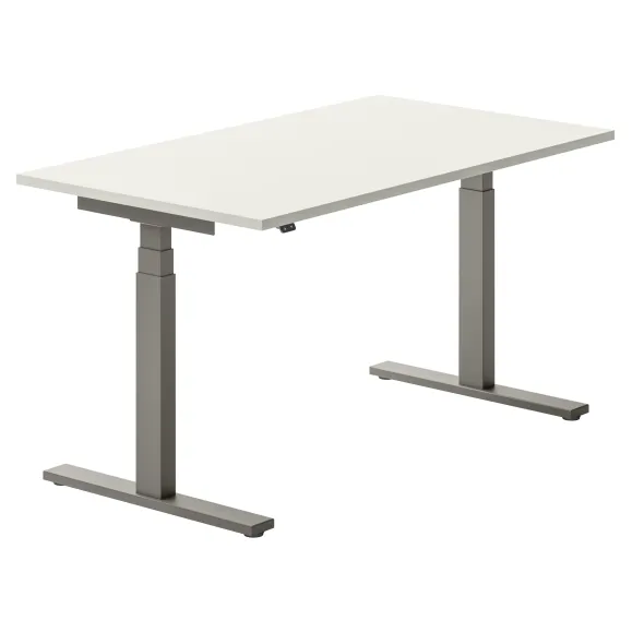 Bureau droit Ergo Up - l. 140 x pr. 80 cm - sans obturateur - réglage en hauteur électrique