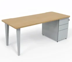 Bureau droit Evidence - l. 180 x pr. 80 cm + caisson porteur