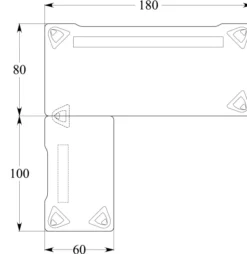 Bureau droit Evidence - l. 180 x pr. 80 cm + retour l. 100 x pr. 60 cm