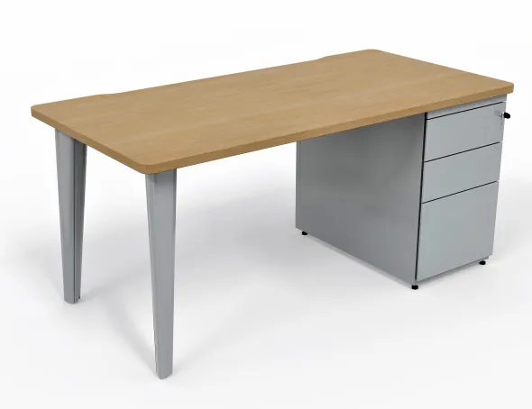 Bureau droit Evidence - l. 160 x pr. 80 cm + caisson porteur - délai court