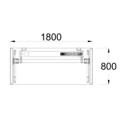 Bureau droit FrameOne II - l. 180 x pr. 80 cm - piétement cadre