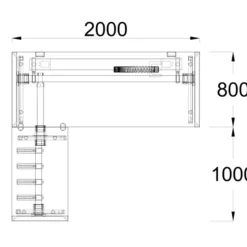 Bureau droit FrameOne II - l. 200 x pr. 80 cm + retour l. 100 x pr. 60 cm - piétement arche