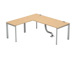 Bureau droit FrameOne II - l. 200 x pr. 80 cm + retour l. 100 x pr. 60 cm - piétement arche