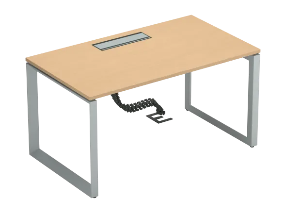 Bureau droit FrameOne II - l. 140 x pr. 80 cm - top access - piétement cadre