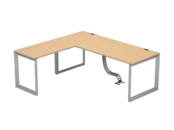 Bureau droit FrameOne II - l. 200 x pr. 80 cm + retour l. 100 x pr. 60 cm - piétement cadre