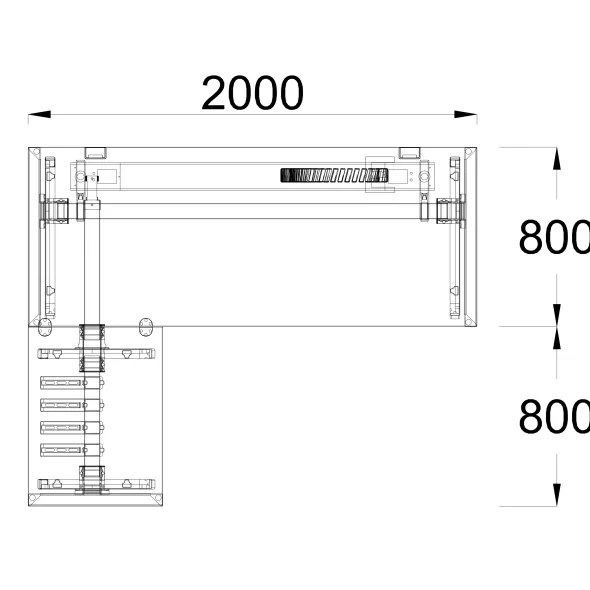 Bureau droit FrameOne II - l. 200 x pr. 80 cm + retour l. 80 x pr. 60 cm - piétement arche