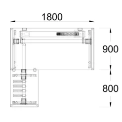 Bureau droit FrameOne II - l. 180 x pr. 90 cm + retour l. 80 x pr. 60 cm - piétement cadre