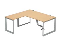 Bureau droit FrameOne II - l. 180 x pr. 90 cm + retour l. 80 x pr. 60 cm - piétement cadre