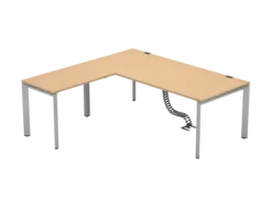 Bureau droit FrameOne II - l. 200 x pr. 90 cm + retour l. 100 x pr. 60 cm - piétement arche