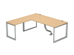 Bureau droit FrameOne II - l. 200 x pr. 90 cm + retour l. 100 x pr. 60 cm - piétement cadre