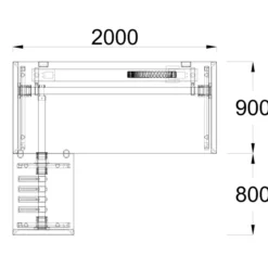 Bureau droit FrameOne II - l. 200 x pr. 90 cm + retour l. 80 x pr. 60 cm - piétement arche