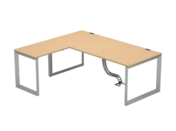 Bureau droit FrameOne II - l. 200 x pr. 90 cm + retour l. 80 x pr. 60 cm - piétement cadre