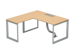 Bureau droit FrameOne II - l. 160 x pr. 80 cm + retour l. 80 x pr. 60 cm - top access - piétement cadre