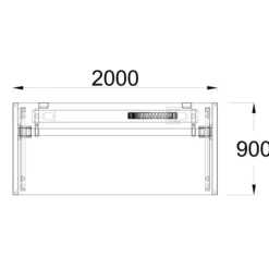 Bureau droit FrameOne II - l. 200 x pr. 90 cm - piétement cadre