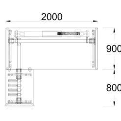 Bureau droit FrameOne II - l. 200 x pr. 90 cm + retour l. 80 x pr. 60 cm - top access - piétement arche
