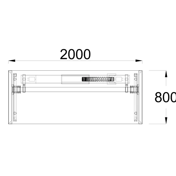Bureau droit FrameOne II - l. 200 x pr. 80 cm - top access - piétement cadre