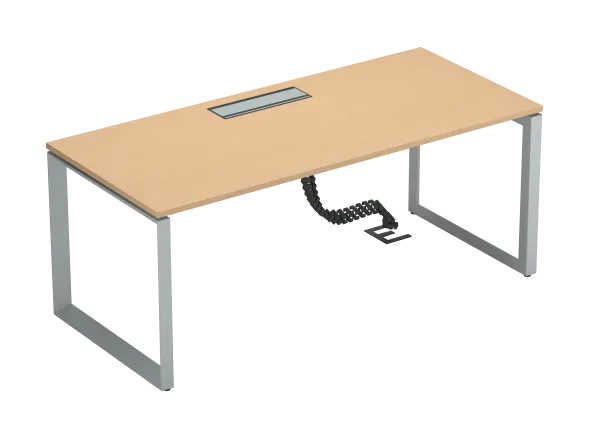 Bureau droit FrameOne II - l. 180 x pr. 80 cm - top access - piétement cadre