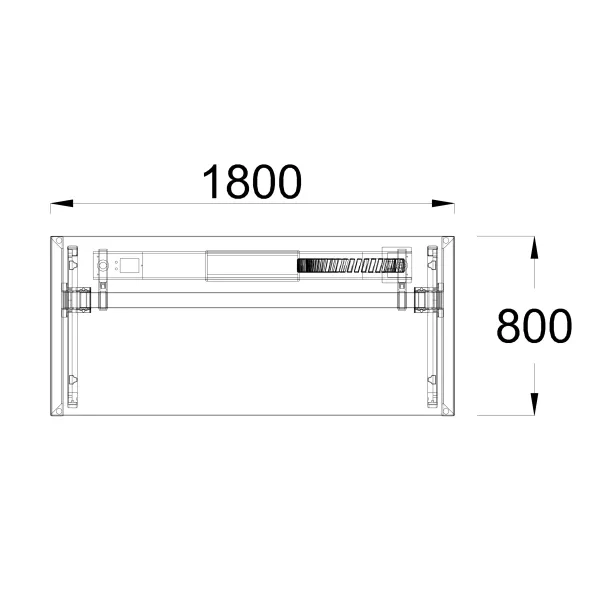 Bureau droit FrameOne II - l. 180 x pr. 80 cm - top access - piétement cadre
