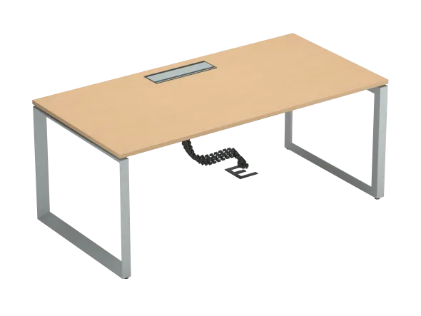 Bureau droit FrameOne II - l. 180 x pr. 90 cm - top access - piétement cadre