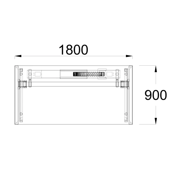 Bureau droit FrameOne II - l. 180 x pr. 90 cm - top access - piétement cadre
