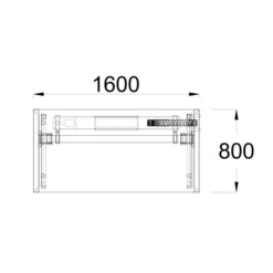 Bureau droit FrameOne II - l. 160 x pr. 80 cm - top access - piétement arche