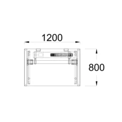 Bureau droit FrameOne II - l. 120 x pr. 80 cm - piétement cadre