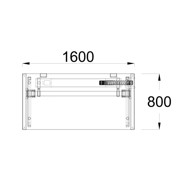 Bureau droit FrameOne II - l. 160 x pr. 80 cm - piétement cadre