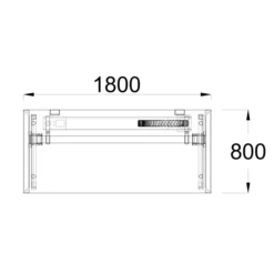 Bureau droit FrameOne II - l. 180 x pr. 80 cm - piétement arche