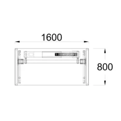 Bureau droit FrameOne II - l. 160 x pr. 80 cm - top access - piétement cadre