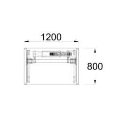 Bureau droit FrameOne II - l. 120 x pr. 80 cm - top access - piétement arche