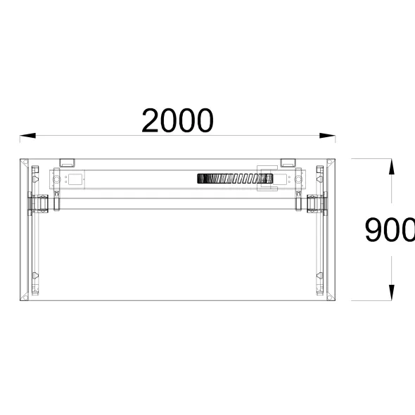 Bureau droit FrameOne II - l. 200 x pr. 90 cm - piétement arche