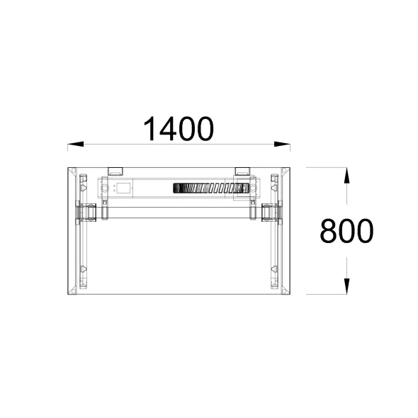 Bureau droit FrameOne II - l. 140 x pr. 80 cm - piétement cadre