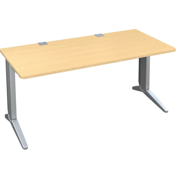Bureau droit Fusion - l. 160 x pr. 80 cm - pieds C