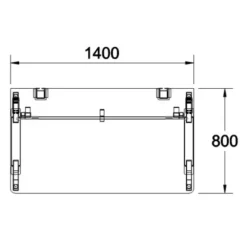 Bureau droit Fusion - l. 140 x pr. 80 cm - 4 pieds