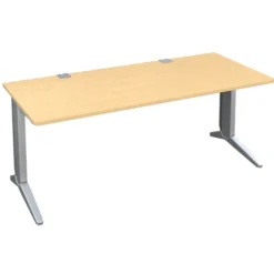 Bureau droit Fusion - l. 180 x pr. 80 cm - pieds C
