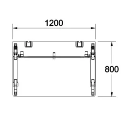 Bureau droit Fusion - l. 120 x pr. 80 cm - 4 pieds