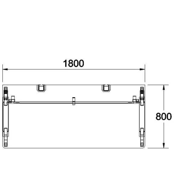 Bureau droit Fusion - l. 180 x pr. 80 cm - 4 pieds