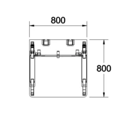 Bureau droit Fusion - l. 80 x pr. 80 cm - 4 pieds