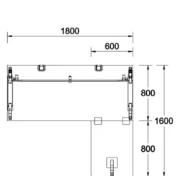 Bureau droit Fusion - l. 180 x pr. 80 cm + retour l. 80 x pr. 60 cm - 4 pieds