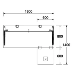 Bureau droit Fusion - l. 180 x pr. 80 cm + retour l. 60 x pr. 60 cm - pieds C