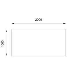 Bureau droit Kheops - l. 200 x pr. 100 cm - pieds panneaux