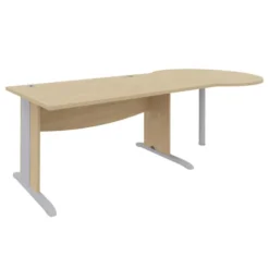 Bureau droit Majesty - l. 140 x pr. 80 cm - avec convivialité goutte d'eau - piétement dégagement latéral