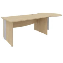 Bureau droit Majesty - l. 160 x pr. 80 cm - avec convivialité goutte d'eau - pieds panneaux